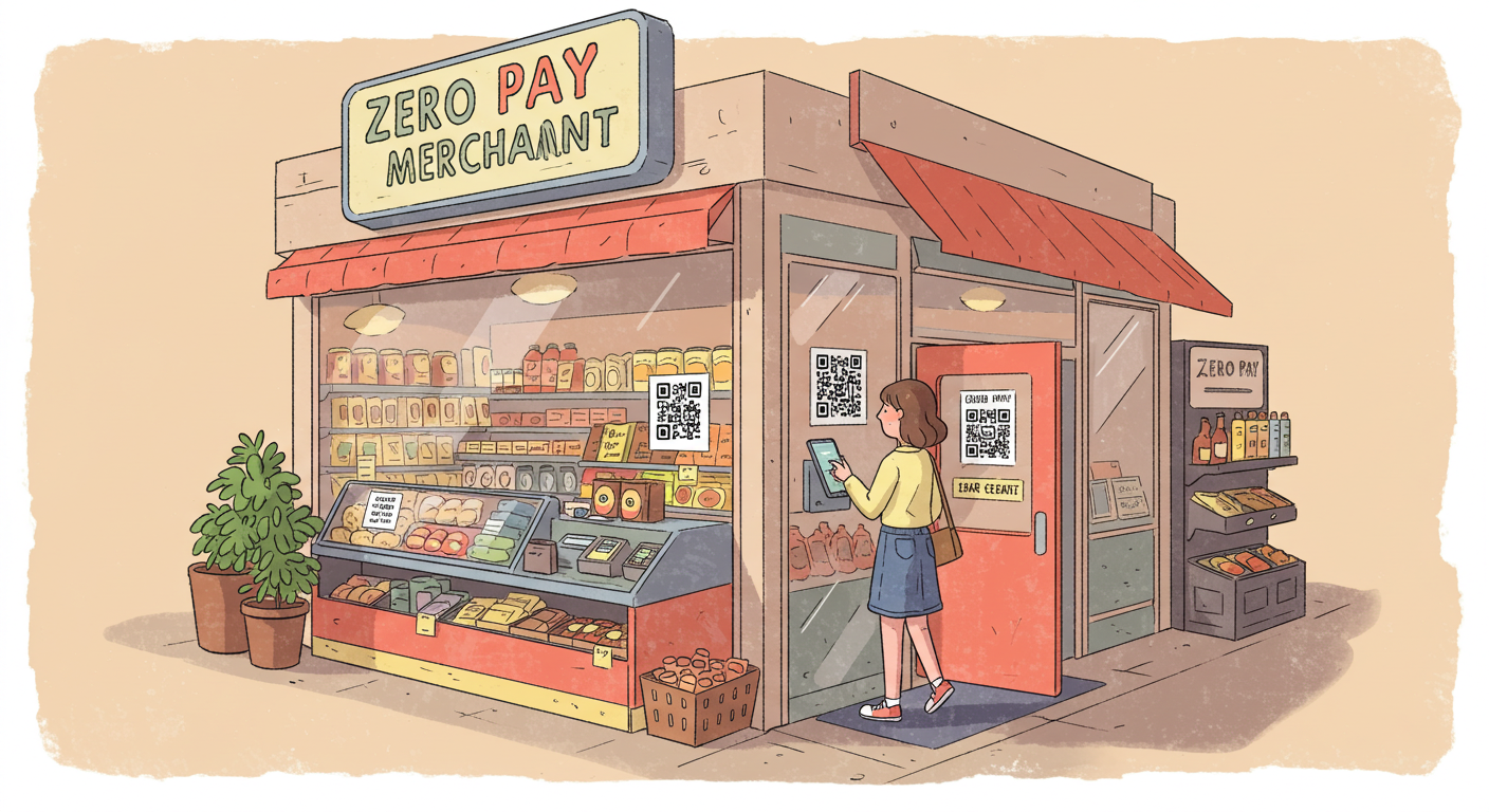 제로페이 가맹 마트에서 소비쿠폰을 사용하는 장면