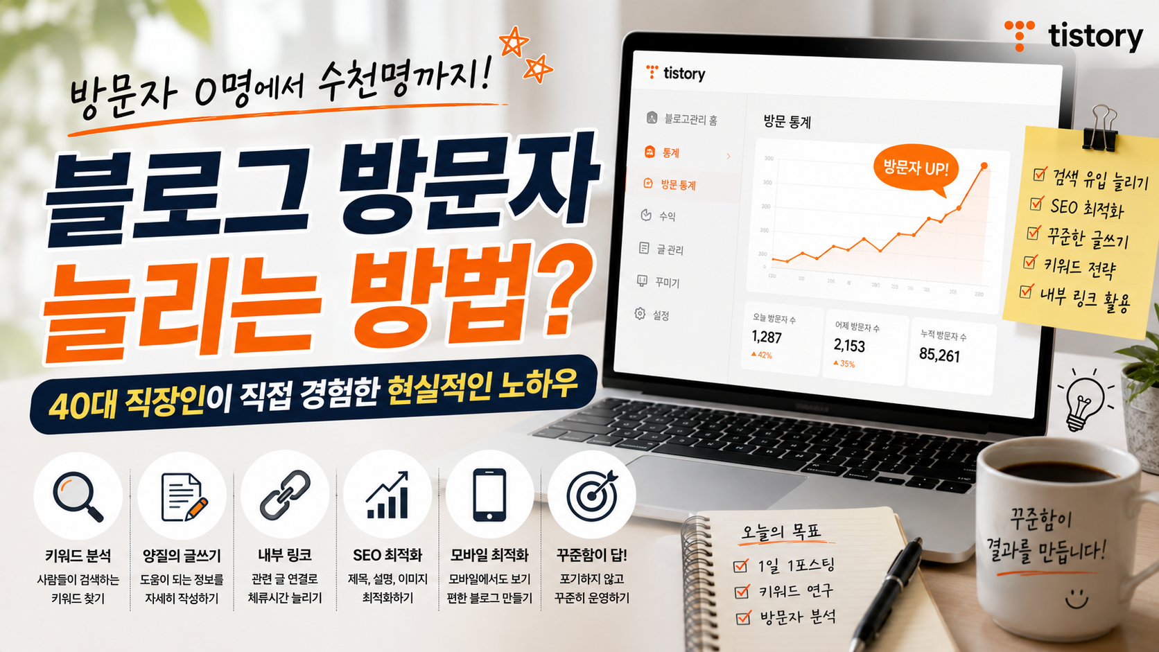 블로그 방문자 늘리는 방법? 40대 직장인이 직접 경험한 현실적인 노하우