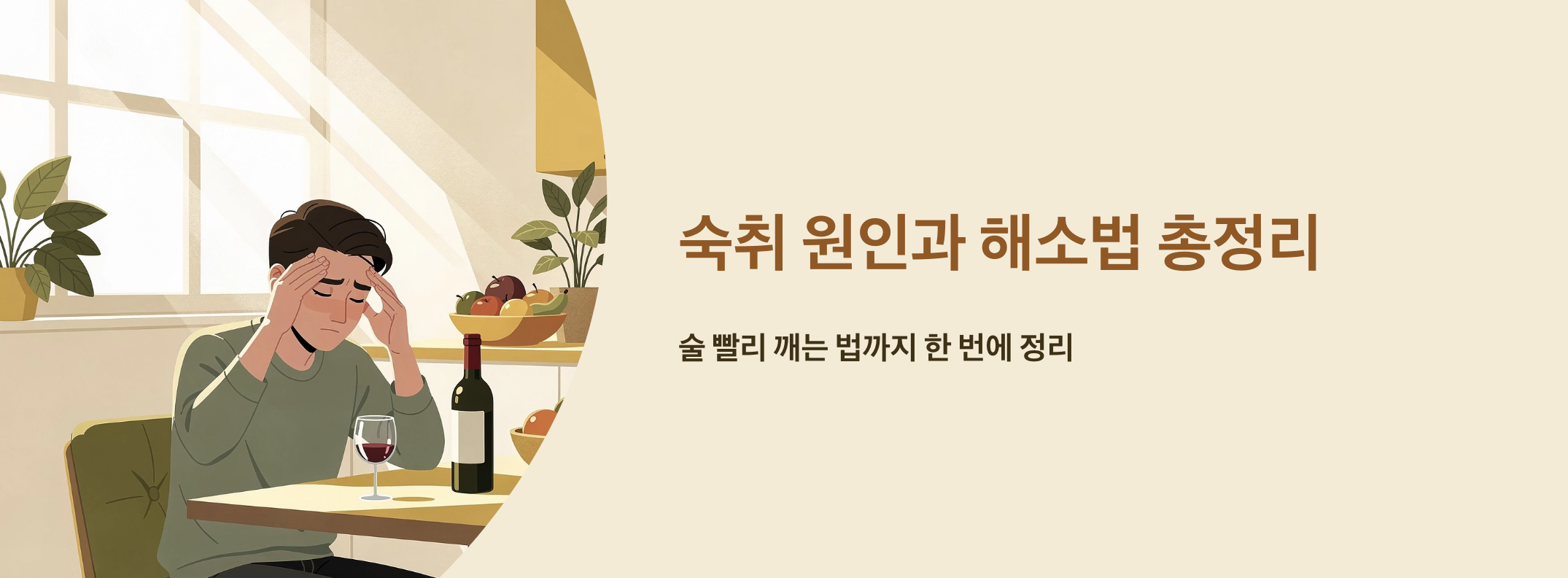 "숙취 원인과 해소법 총정리" 문구 이미지