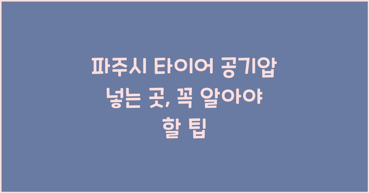 파주시 타이어 공기압 넣는 곳