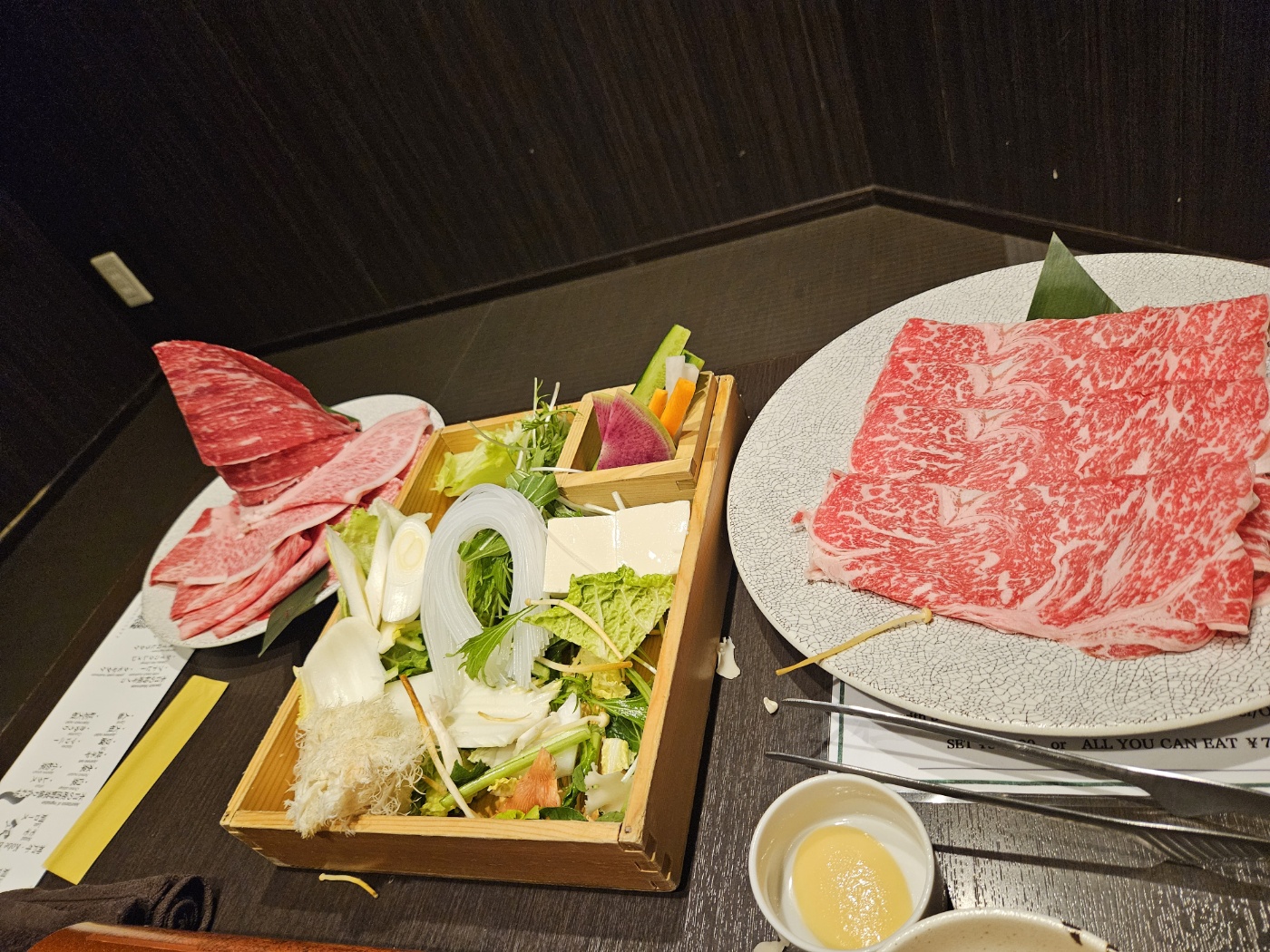 도쿄-긴자샤부키-식당-1300엔코스- 야채- 고기-사진