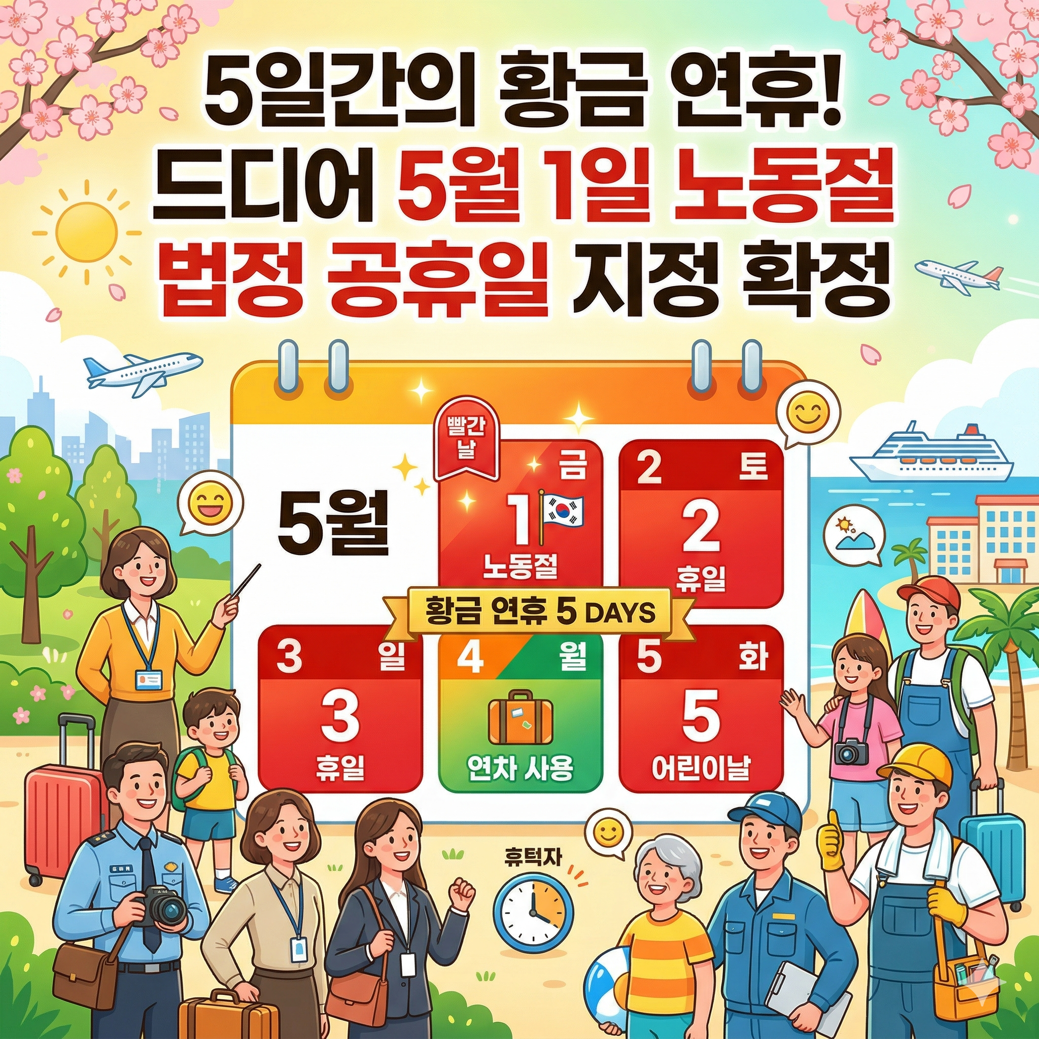 5월 1일 노동절 공휴일 확정 소식과 황금연휴 준비 가이드