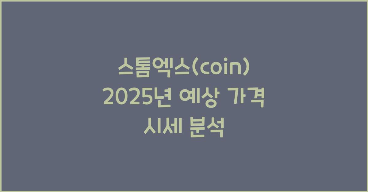 스톰엑스(coin) 2025년 예상 가격 시세