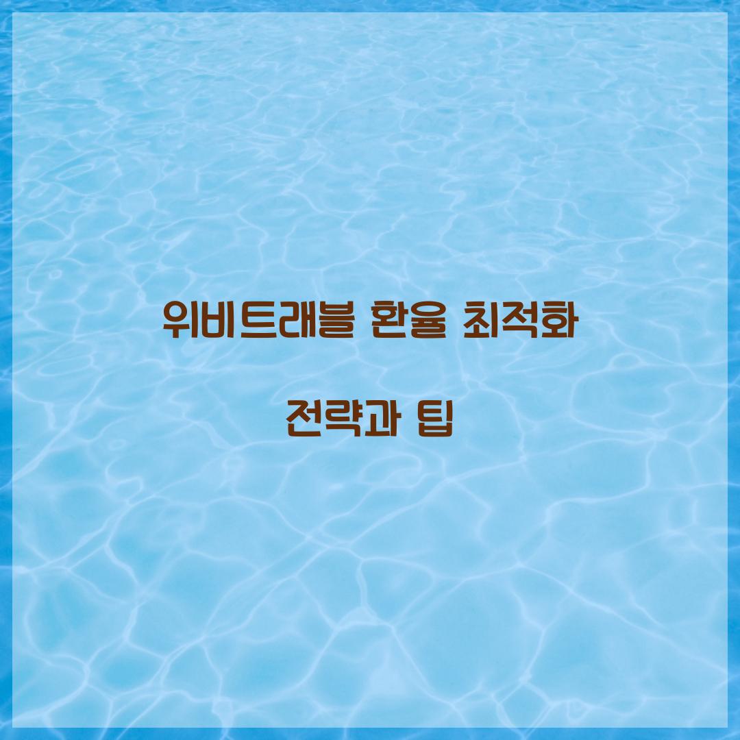 위비트래블 환율