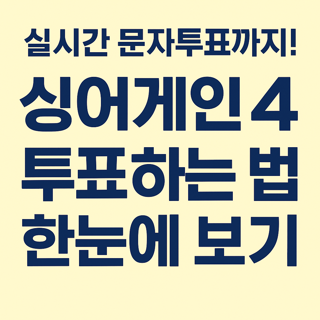 싱어게인4 문자투표 방법을 요약한 이미지로, 5G 통신서비스와 모바일 안정성 관련 내용을 포함합니다.
