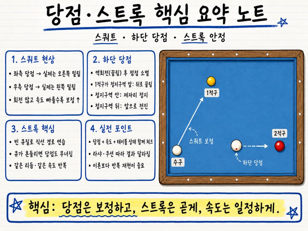 당구 당점 완전 정복 핵심 내용 요약 노트