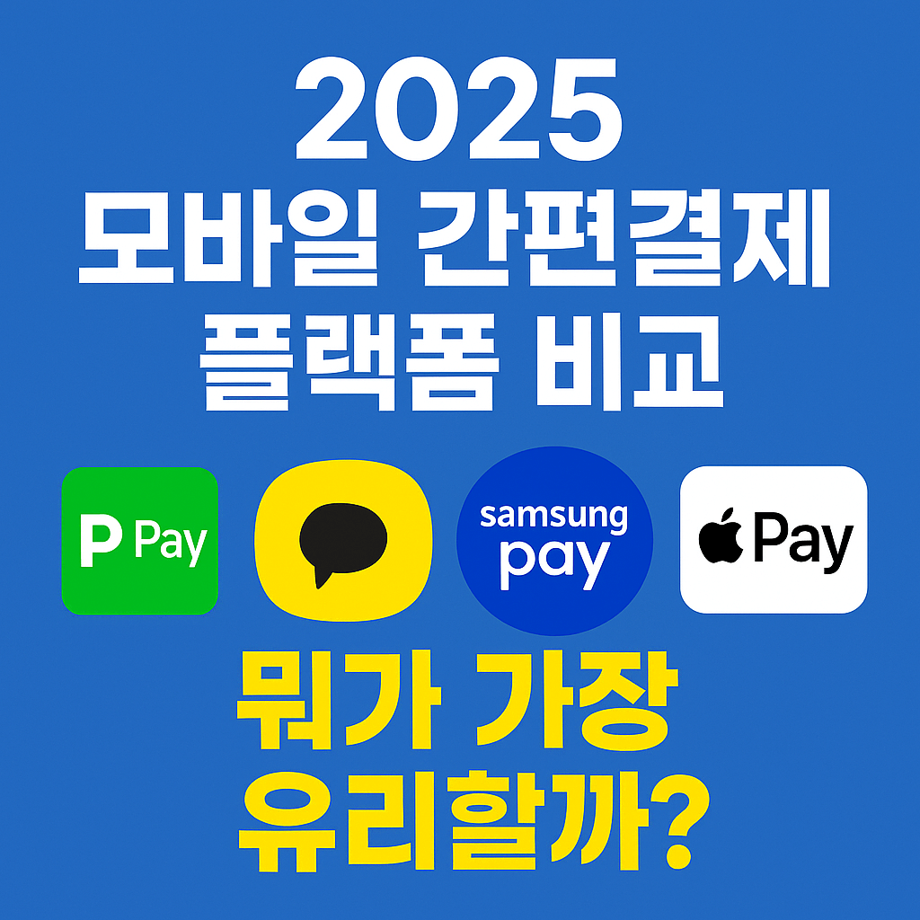 2025 모바일 간편결제 플랫폼 비교|네이버페이 vs 카카오페이 vs 삼성페이 vs 애플페이, 뭐가 가장 유리할까?