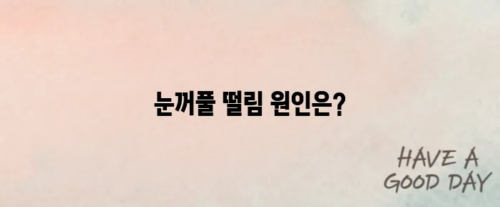 눈꺼풀 떨림현상
