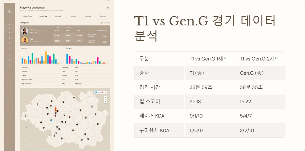 T1 리그 오브 레전드 최신 경기 분석