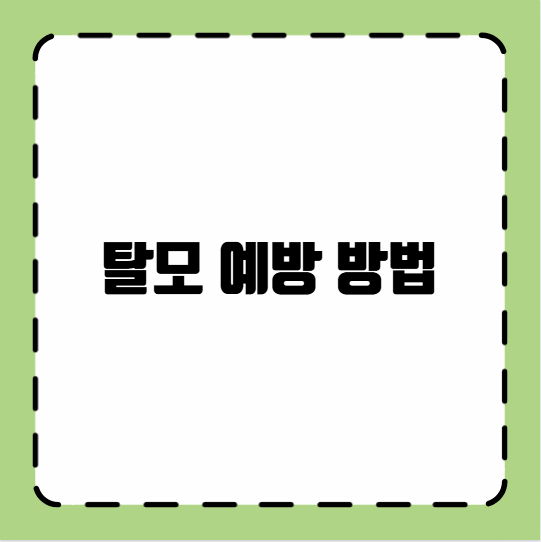 탈모 예방 방법