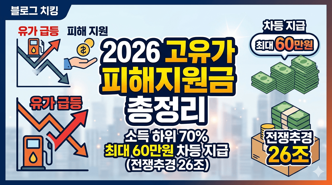 2026 고유가 피해 지원금 정리 썸네일 이미지입니다.