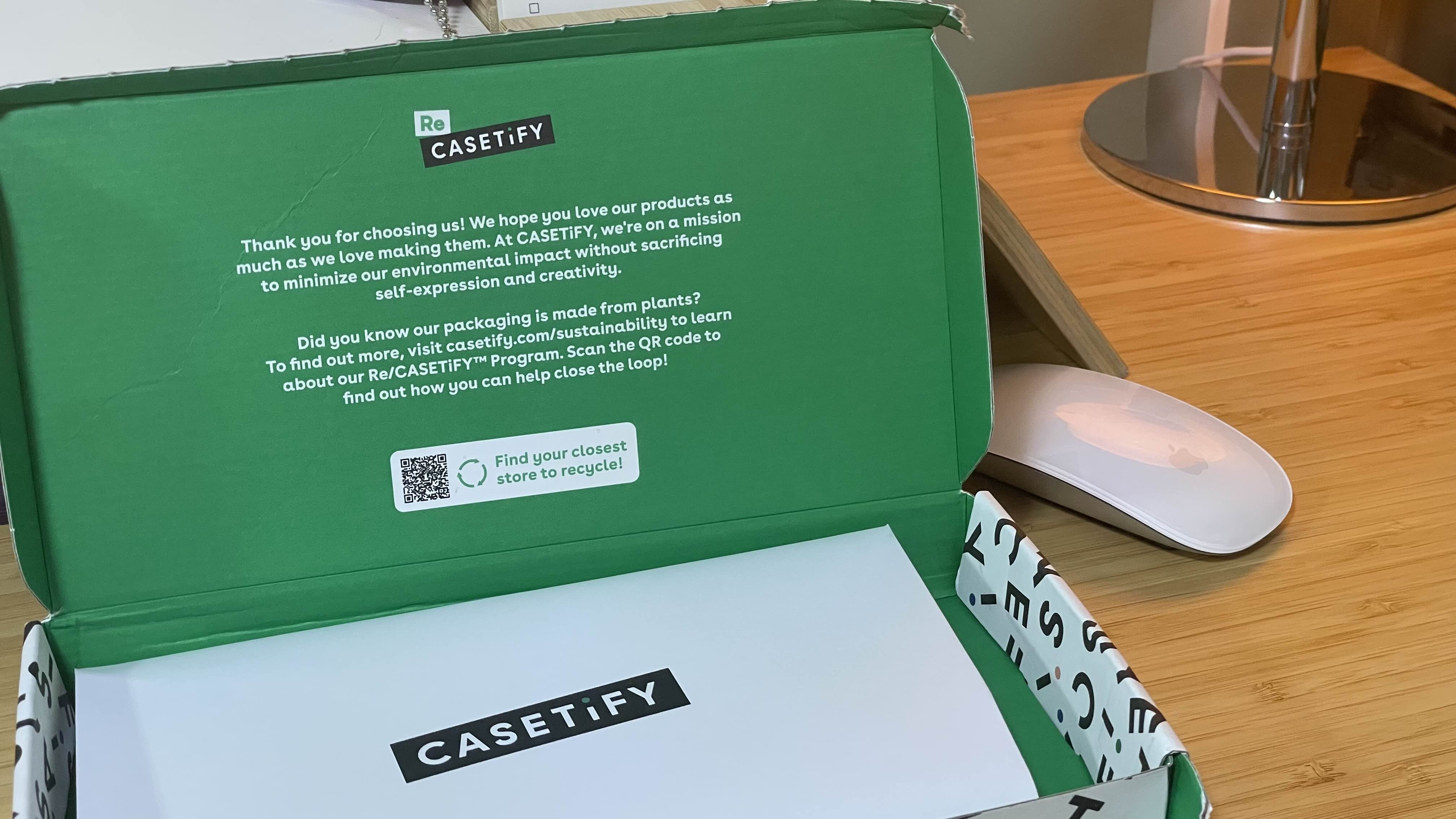 케이스티파이의 재사용 박스 사용하고 있다는 설명