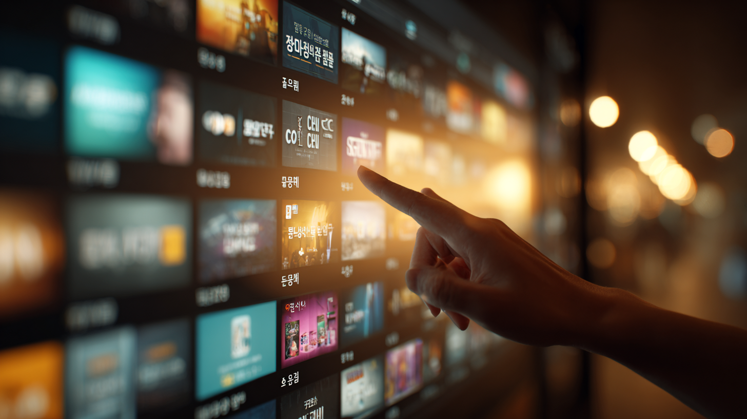 CGV, 롯데시네마, 메가박스 등 멀티플렉스 극장이 표시된 디지털 지도 화면을 가리키는 한국인의 손