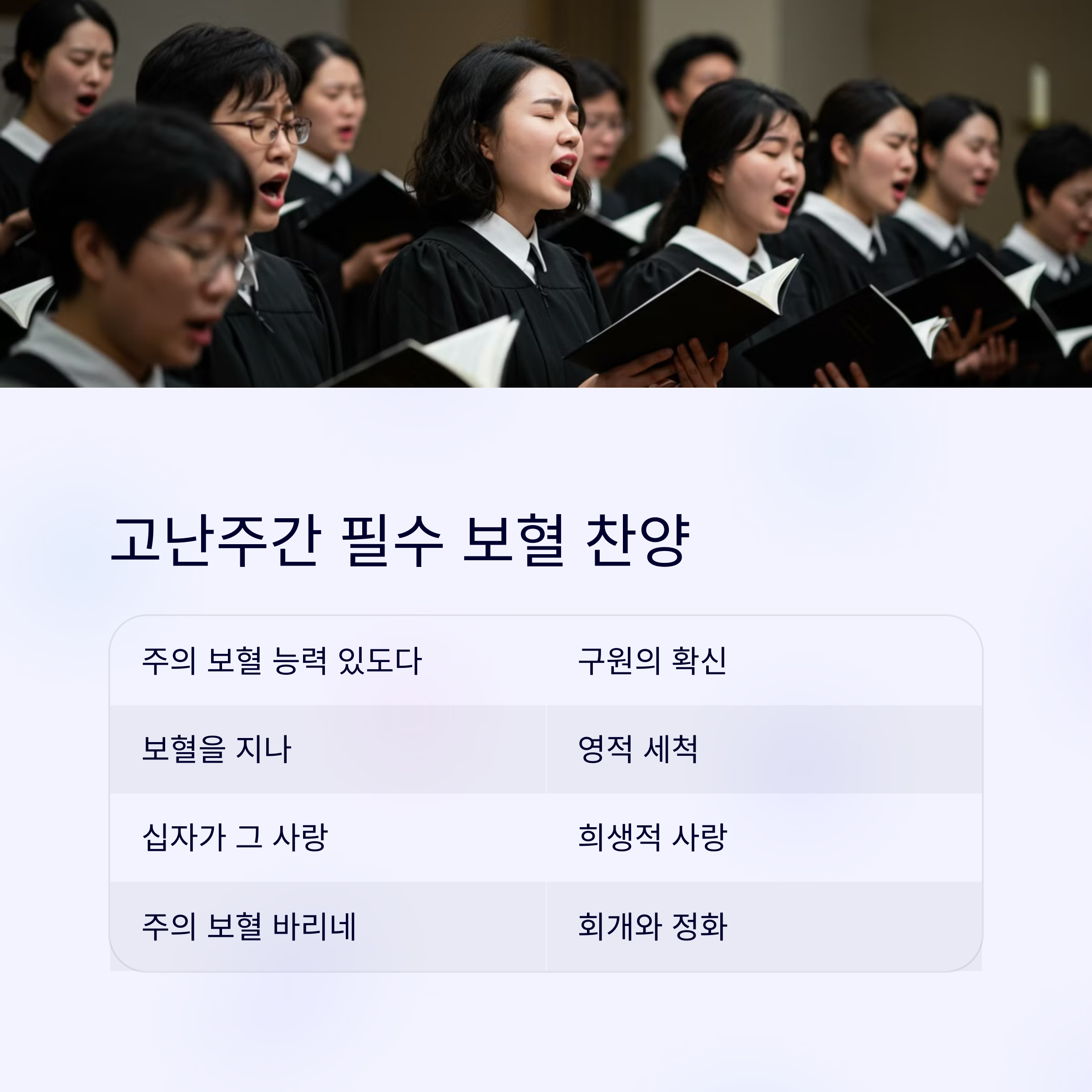 고난주간 보혈 찬양 소개
