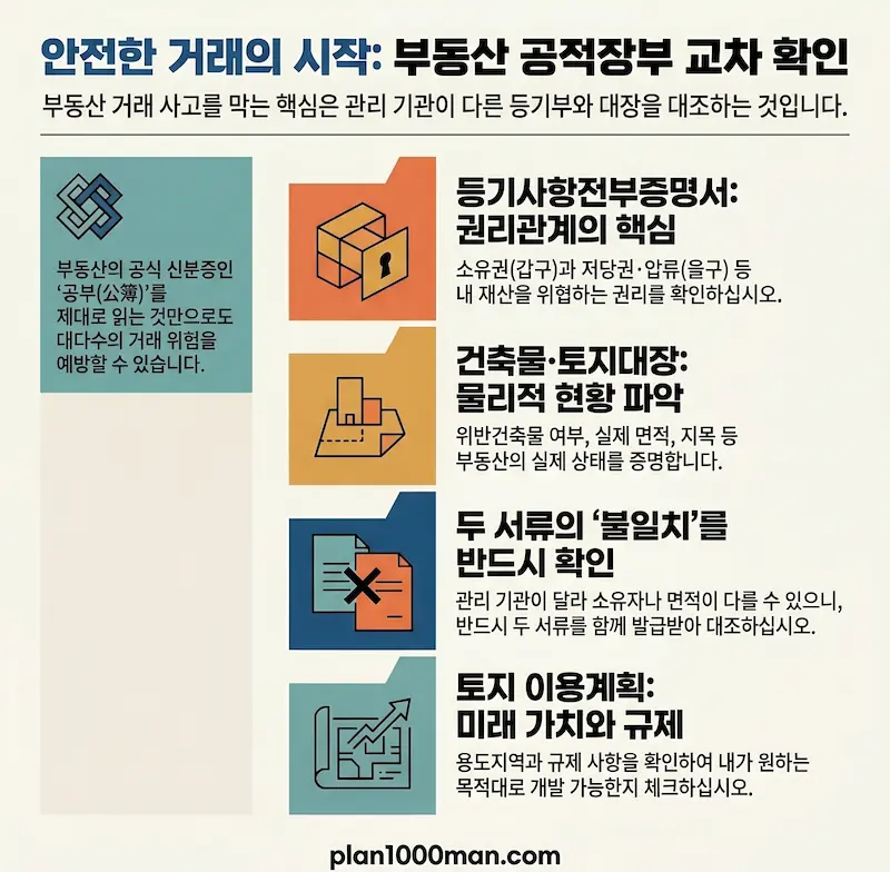 부동산 공적장부 확인하기 인포그래픽