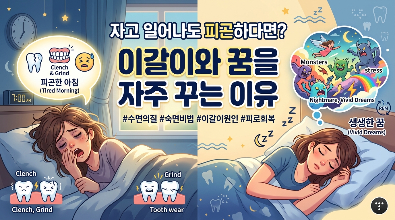 자고 일어나도 피곤하다면? 이갈이와 꿈을 자주 꾸는 이유