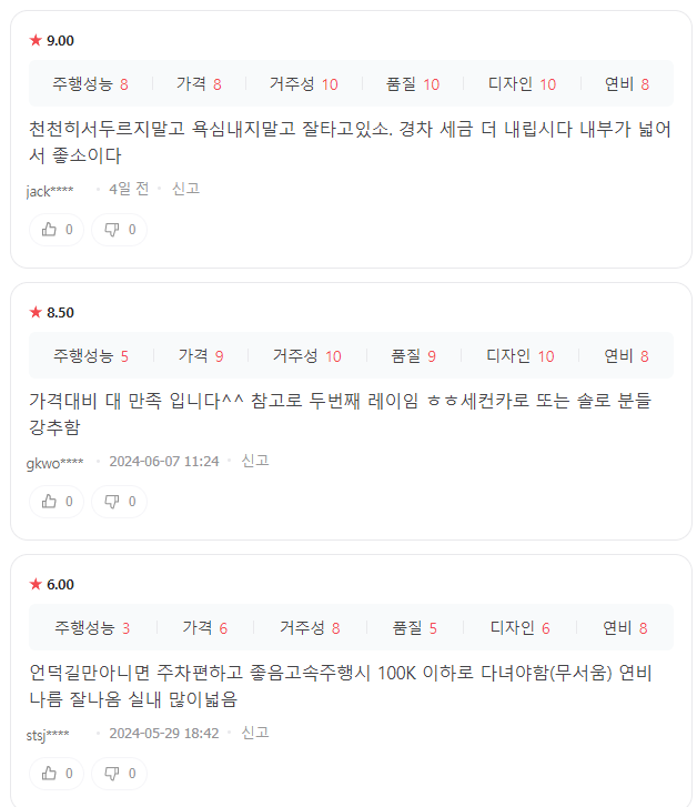 레이 실제 오너 평가