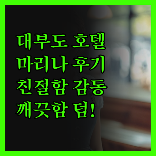 대부도호텔마리나 솔직 후기 친절함에 