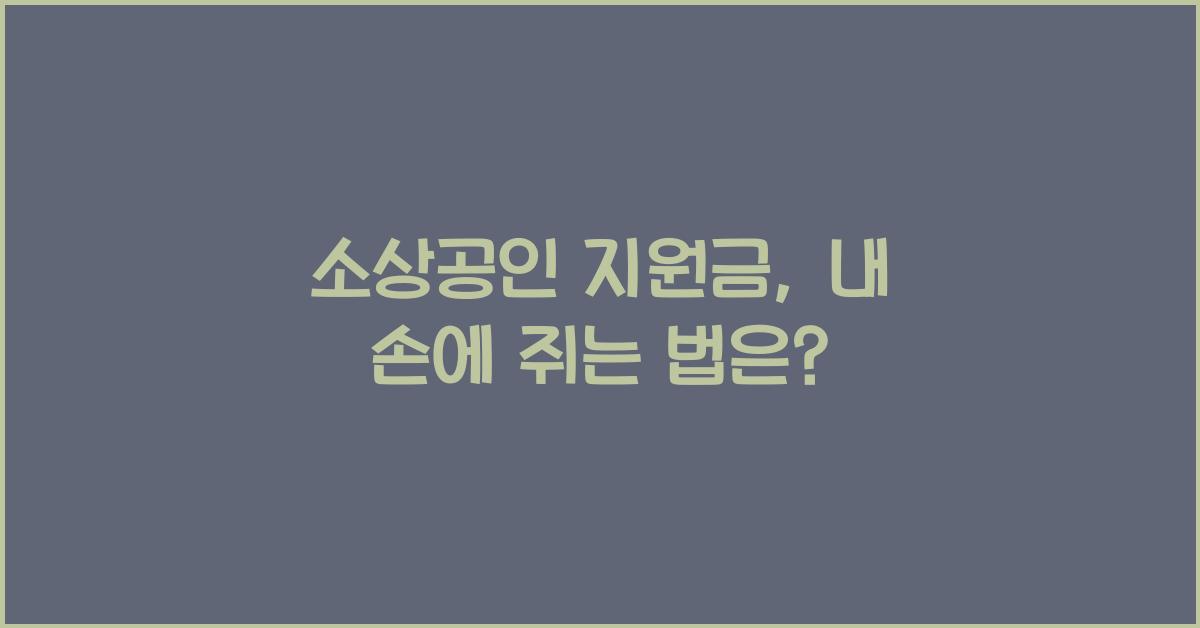 소상공인 지원금