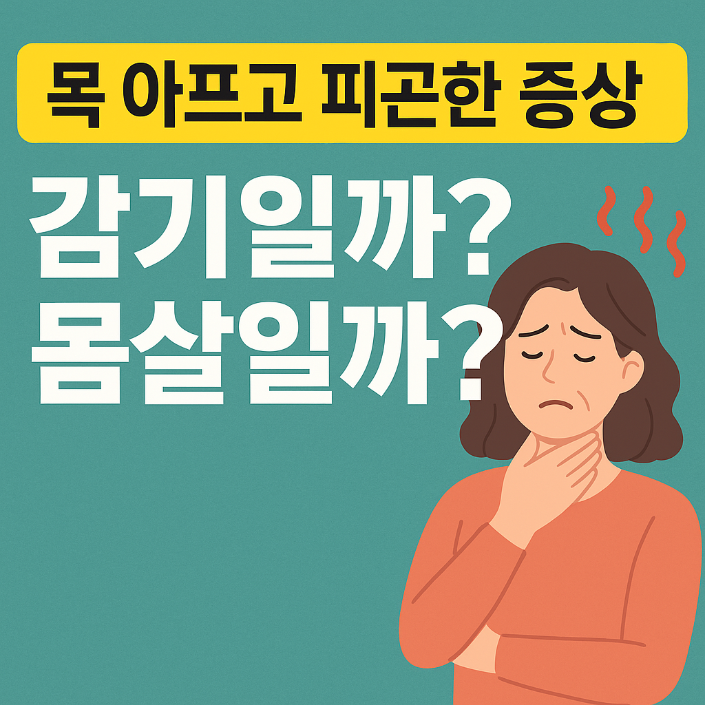 목 아프고 피곤한 증상, 감기일까? 몸살일까?