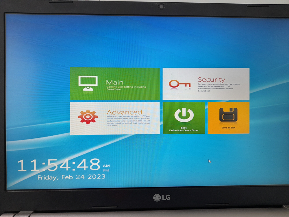 구형 LG 노트북 USB 부팅이 안 되는 경우