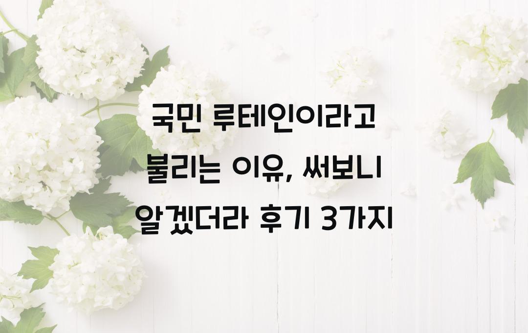 국민 루테인이라고 불리는 이유, 써보니 알겠더라