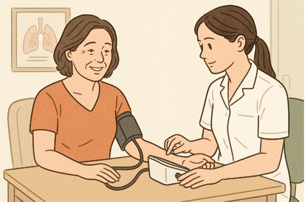 고혈압 측정 사진