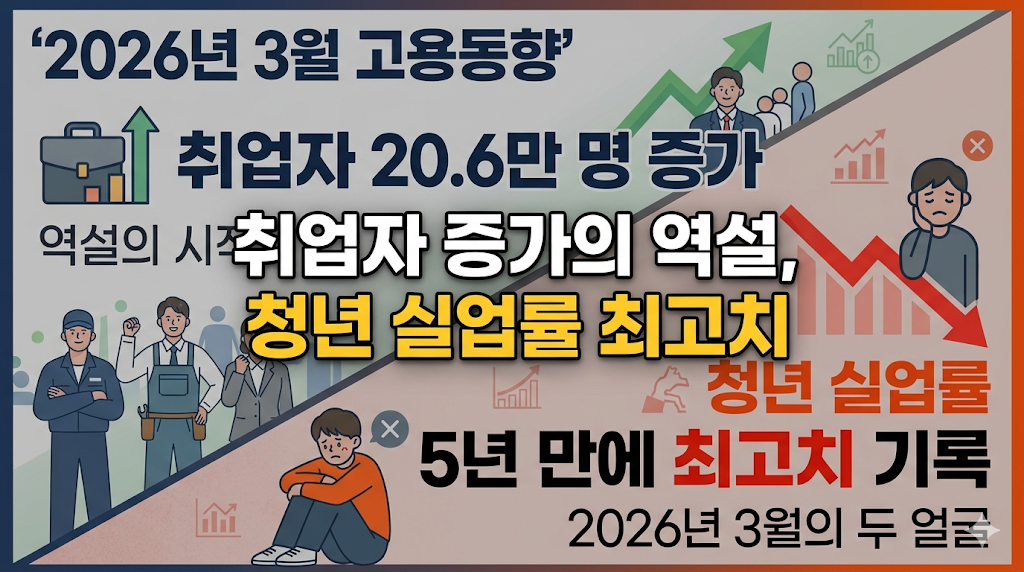 3월 취업자 증가: 20.6만 명 증가의 역설, 청년 실업률 5년 만에 최고치 기록