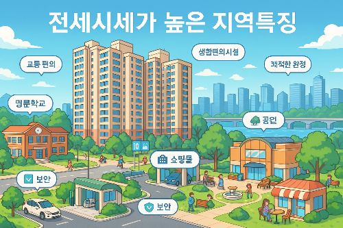 전세시세 높은 지역 특징