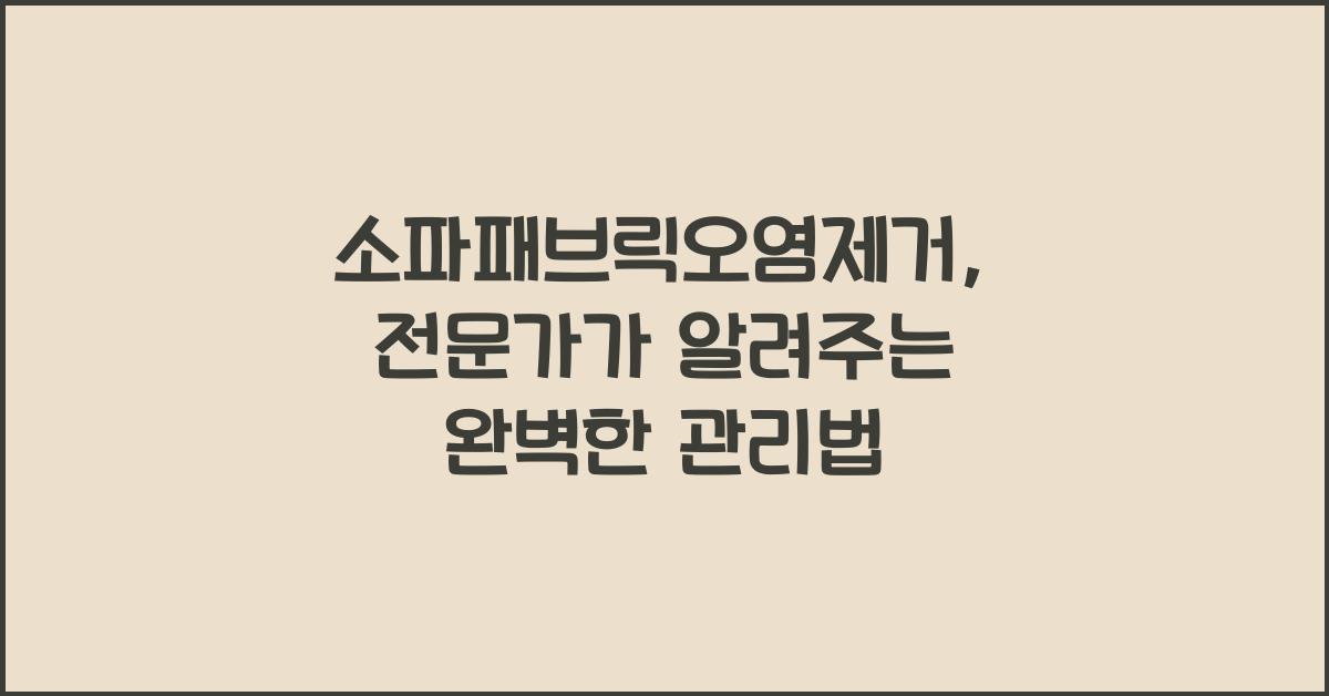 소파패브릭오염제거