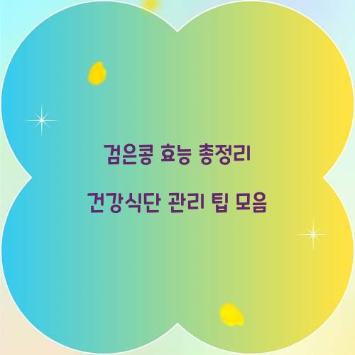 검은콩 효능 총정리