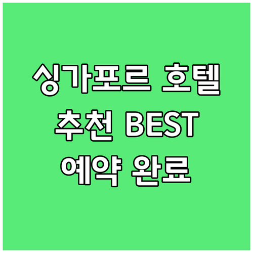 싱가포르 호텔 예약 고민 끝 TOP