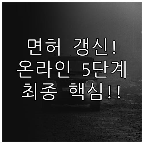 운전면허 온라인 갱신 놓치면 안 될 ..
