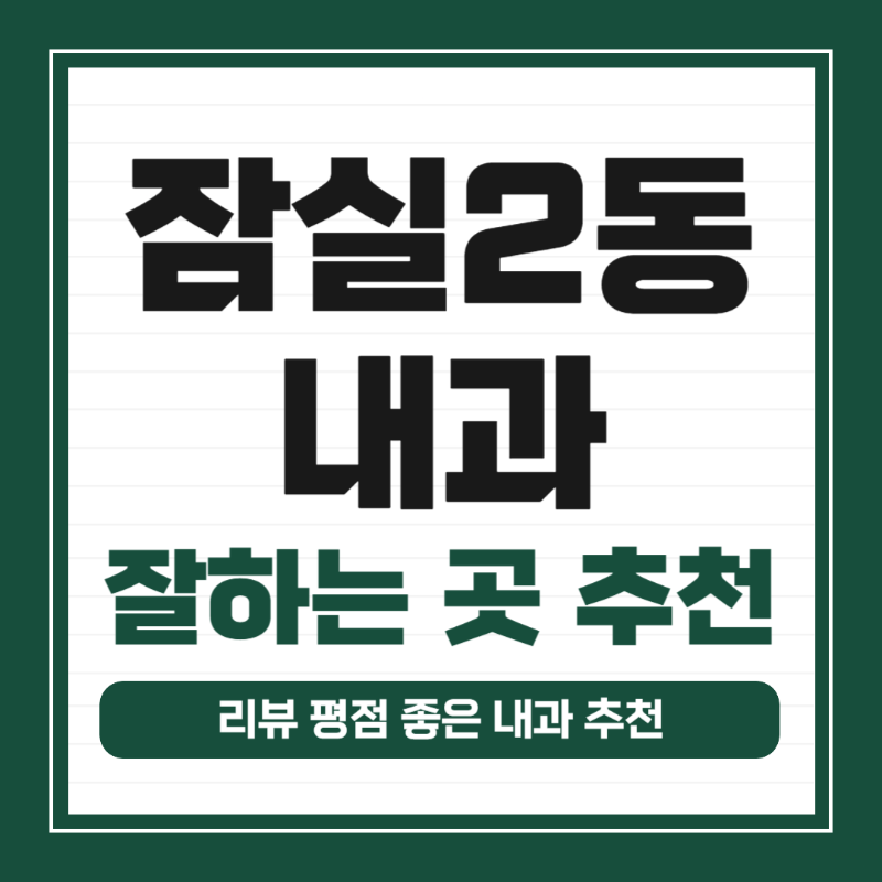 송파구 잠실2동 내과 병원 감기 독감 진료 유명한 곳 잘하는 곳 추천