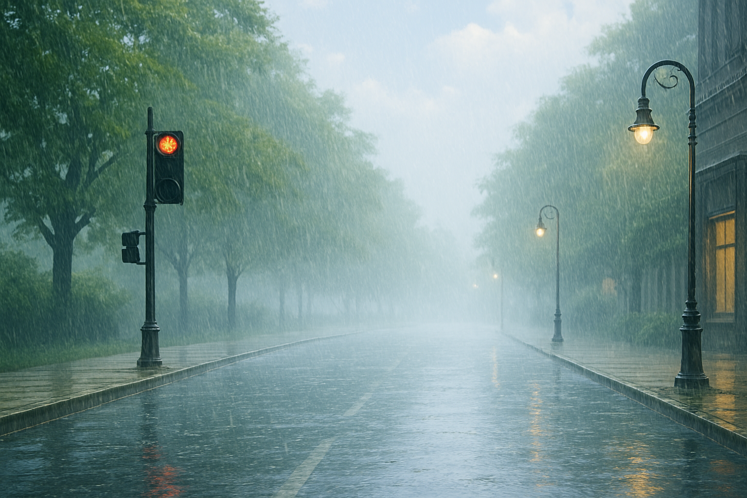 장마비가 내리는 사진