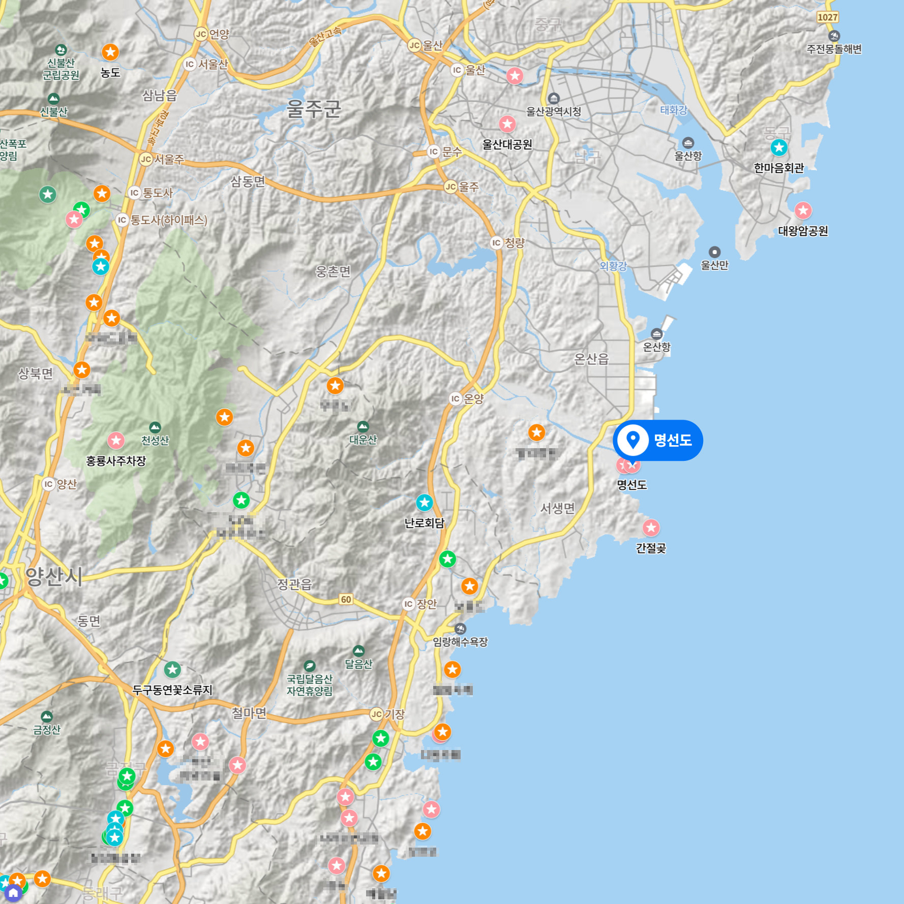 명선도 주변 지도