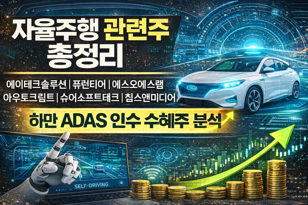 하만 ADAS 인수로 급등할 자율주행 관련주 6종목 완벽 분석
