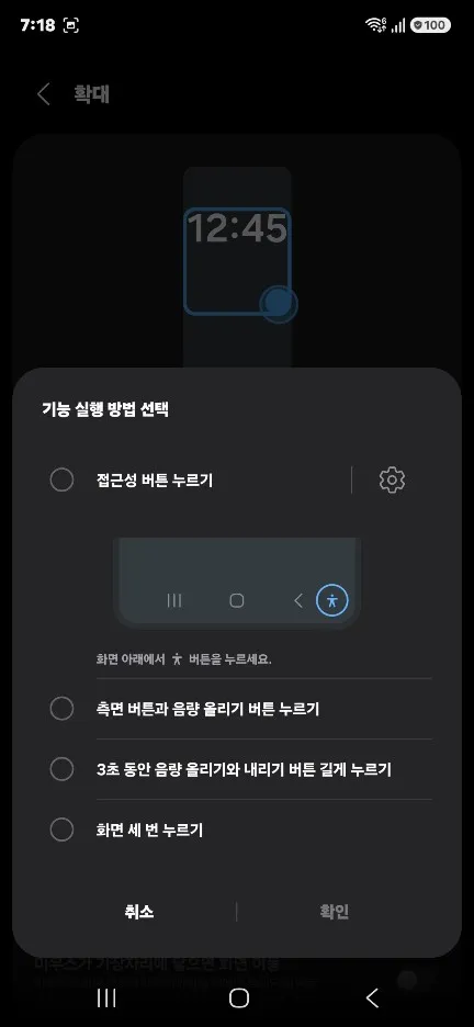 갤럭시 숨겨진 유용한 기능 설정 방법 화면 확대