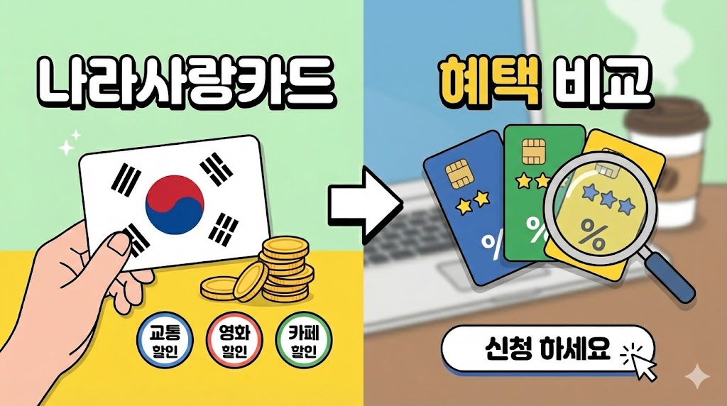 나라사랑카드 비교 하시고 최대 혜택 카드로 신청하세요!