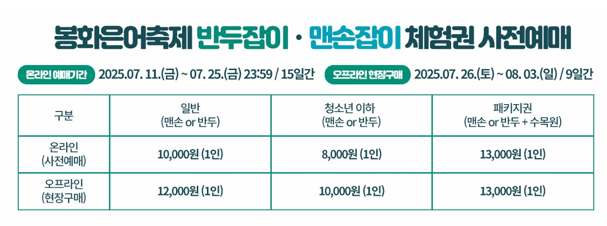 봉화은어축제 체험권 가격