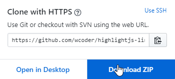 highligh.js 줄 번호 라이브러리 다운로드