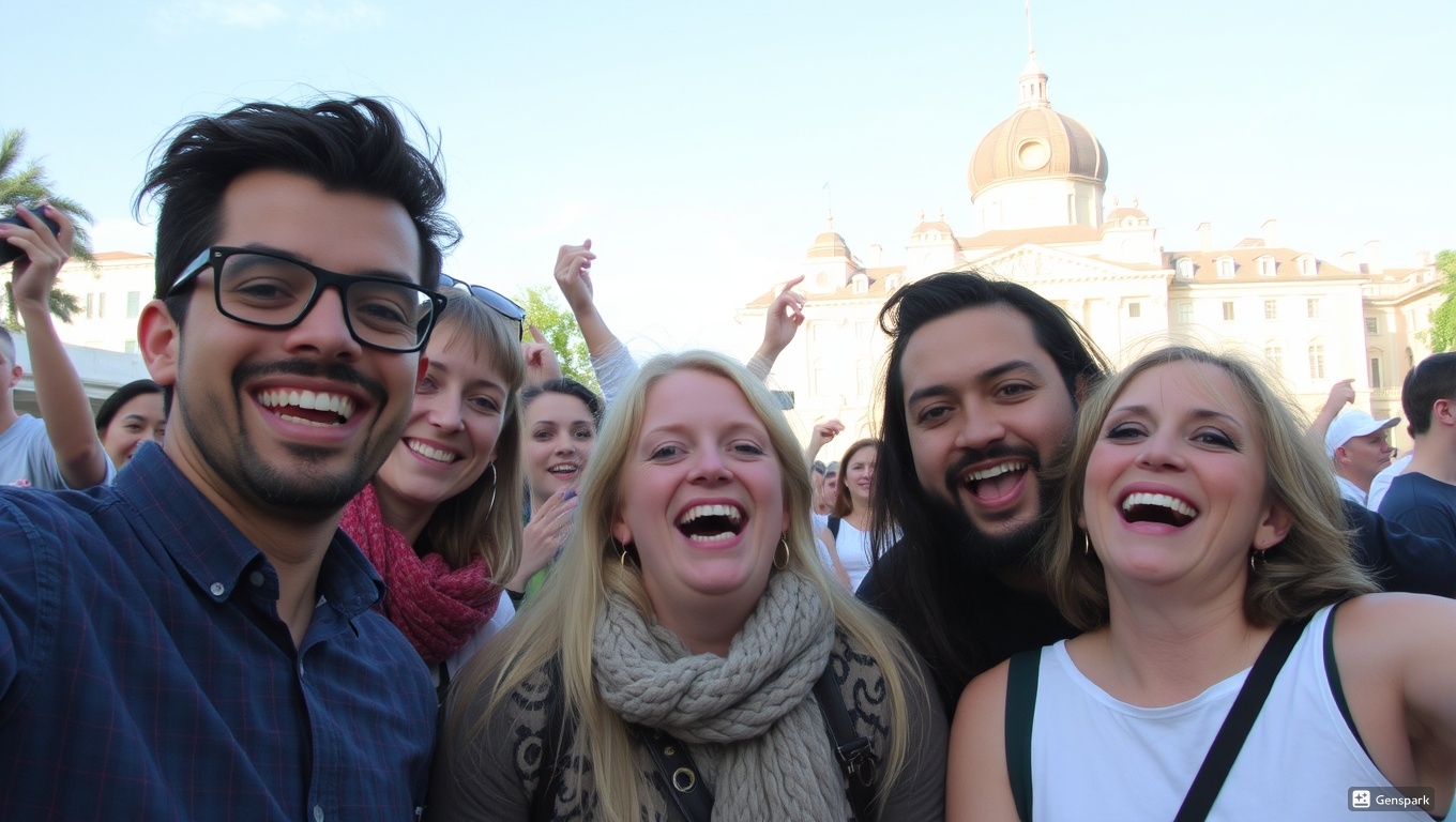 행복하게 웃는 사람들의 이미지