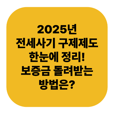 2025년 전세사기 구제제도 한눈에 정리｜보증금 돌려받는 방법은?
