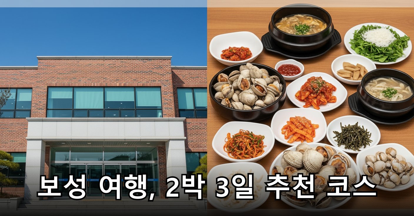 태백산맥 문학관 외관과 벌교 꼬막 요리