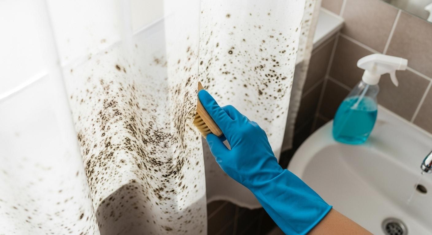 커튼 곰팡이 제거