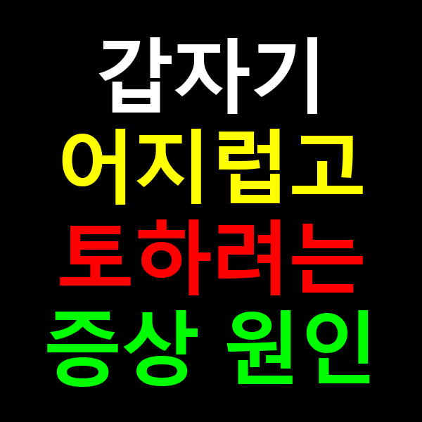 갑자기 어지럽고 토하려는 증상