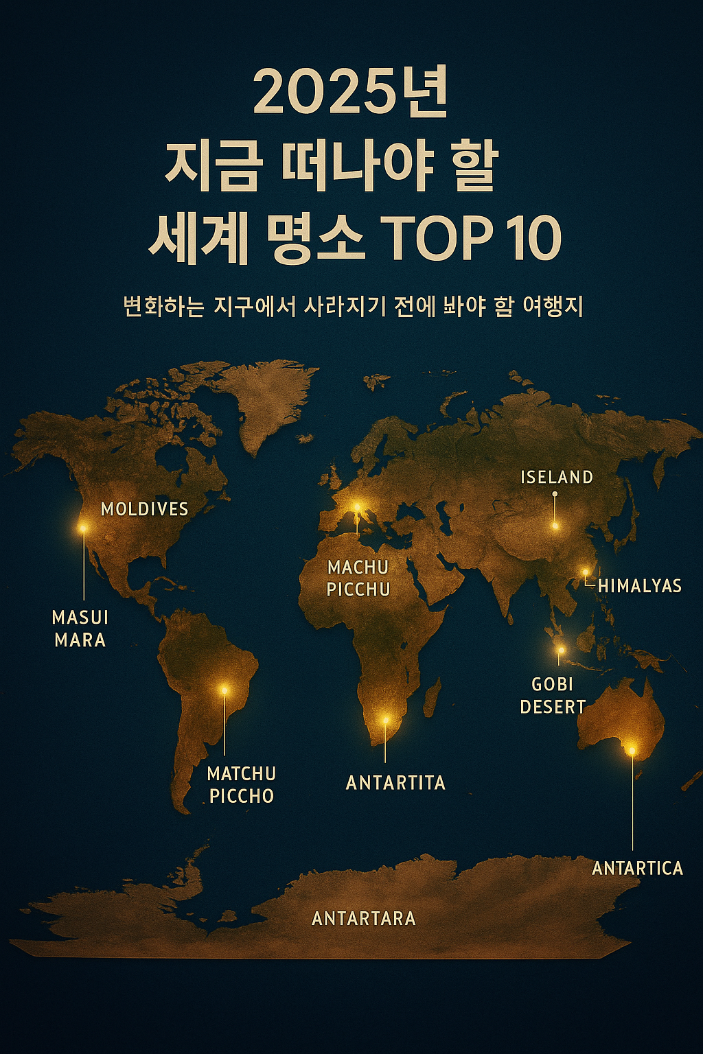 2025년 지금 떠나야 할 세계 명소 TOP 10 — 사라지기 전에 꼭 봐야 할 지구의 경이 관련 사진