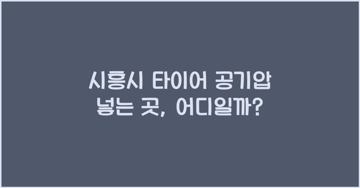 시흥시 타이어 공기압 넣는 곳