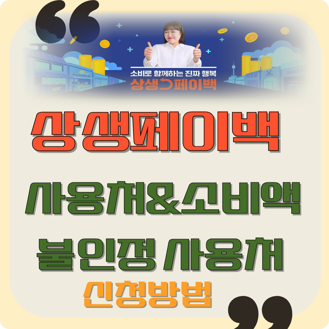 상생페이백 사용처 소비액 불인정 사용처 신청방법 이미지