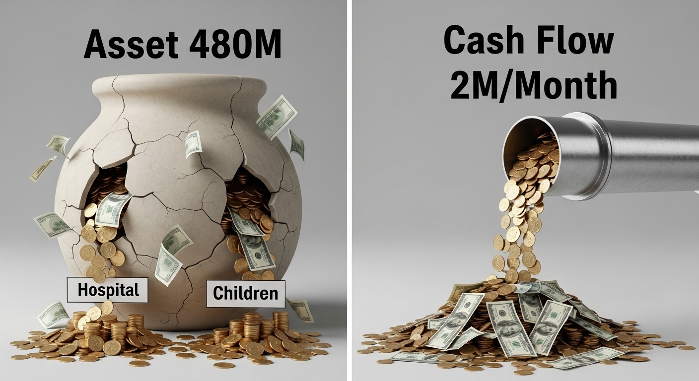 '4.8억(자산)'이 담긴 '깨진 독' vs '월 200만원'이 '무한'으로 나오는 '파이프라인' 비교